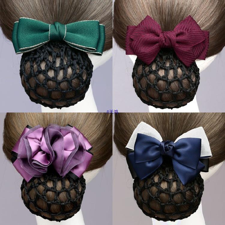 Elegant Korean Hair Snood: Professional Flower Clip for Updos