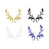 4 Pairs Deer Antler Embroidery Patch Decorative Applique Sew on Patch  For Clothing Dresses