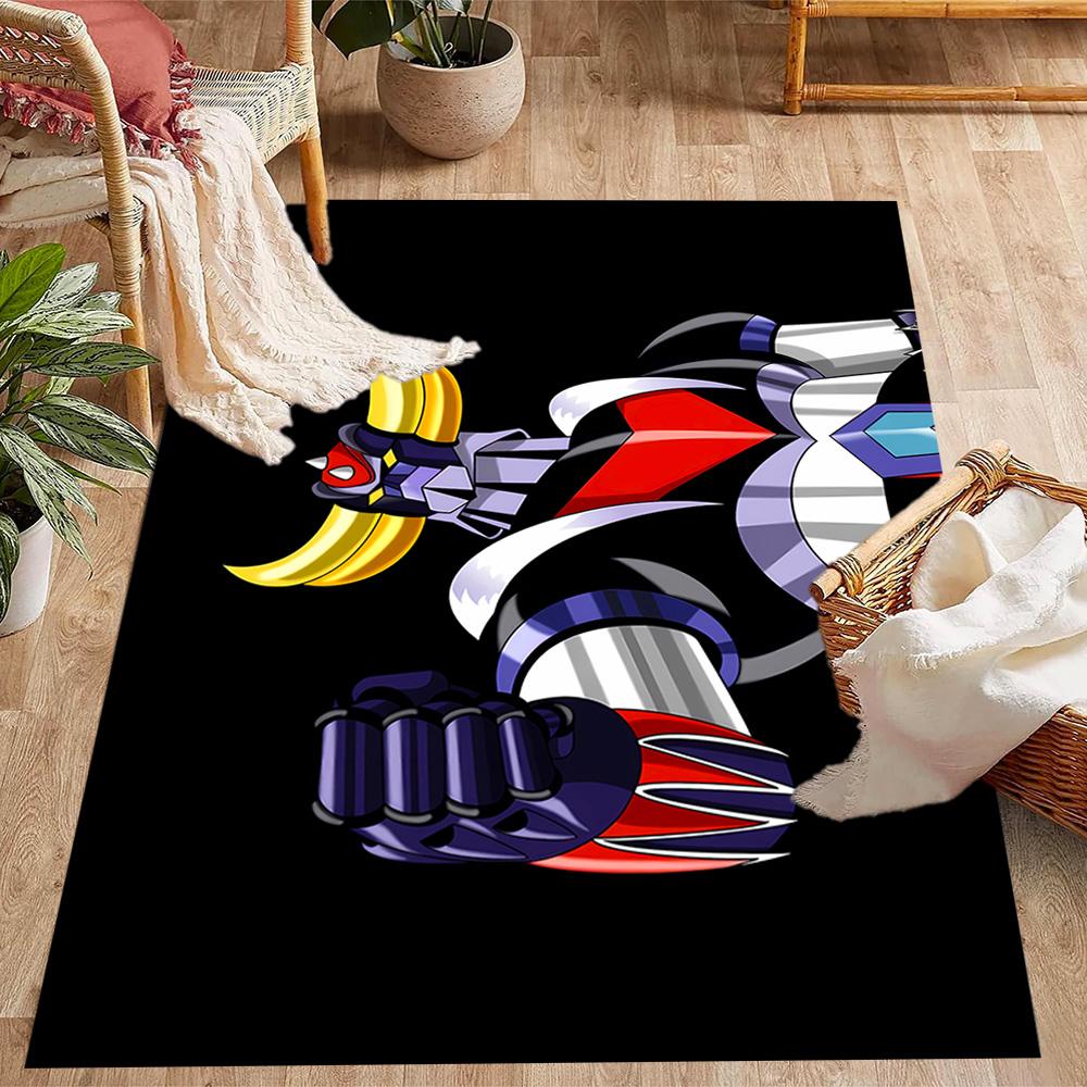 Goldorak robot Themed Anti-Slip Rugs - Polyester Home Decor, Suitable for Bedrooms, Living Rooms, Doorways, Studios, and Decorations