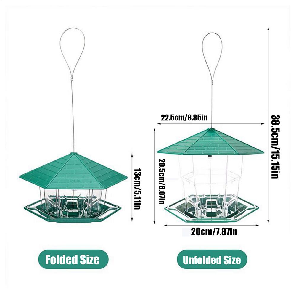 Outdoor Bird Feeders Foldable Hummingbird Birdhouse Feeder Large Capacity Weatherproof Feeding Station For Backyard Courtyards