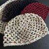 Cappello Berretto all'Uncinetto alla Moda a Rete Traspirante Lavorato ad Intreccio Cappello a Melone Sottile Fatto a Mano Cappello da Tirare per Primavera Estate