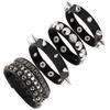 1Pc/4pcs Fashion Multi-layer Wide Leather Bracelet Punk Domineering Rivet Five-pointed Star Wrist Strap Personalized Bracelet