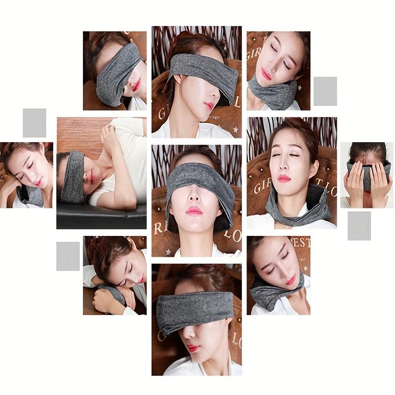Portable Neck Pillow & Eye Mask Cushion, Soft Support Rest Pillow For Airplane Office Nap, Travel Sleep Cushion With Adjustable Strap