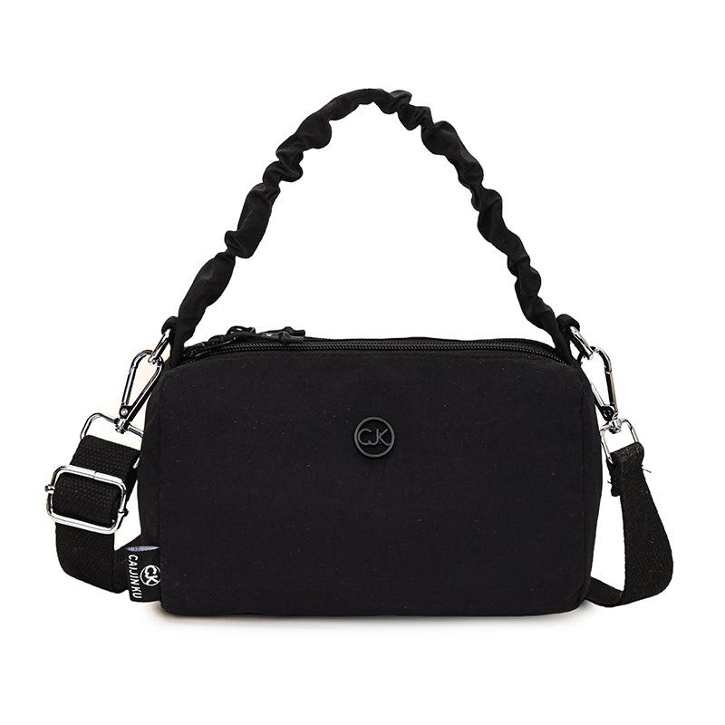 Summer New Foreign Style Portable Cylinder Bag Women's Simple Fashion Shoulder Bag Casual Light Messenger Bag Nylon Bag