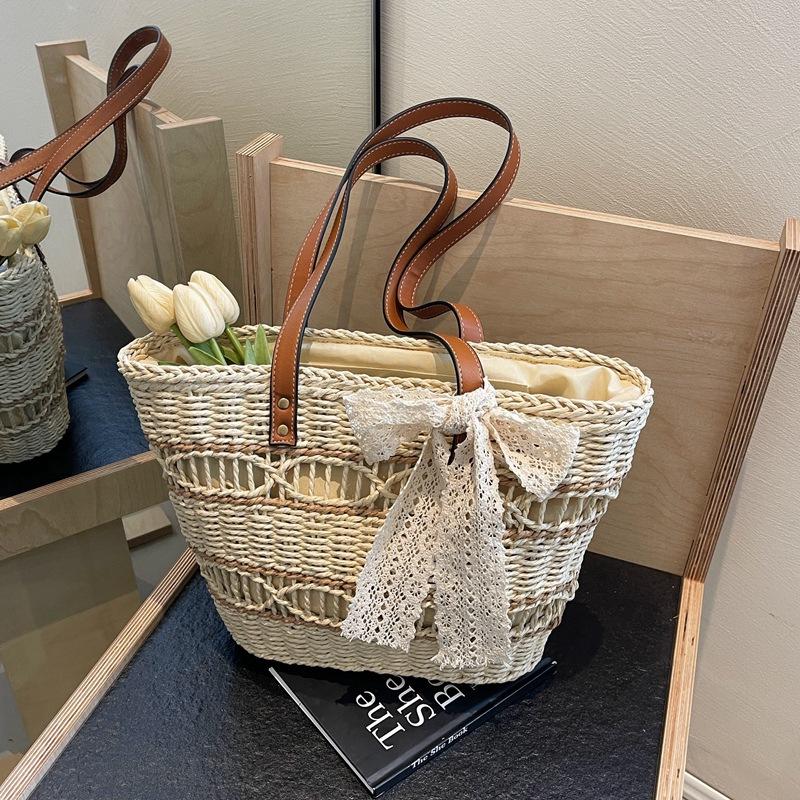 

Весна и лето новая соломенная сумка мода для отдыха на открытом воздухе пляжная сумочка для досуга путешествий овощная корзина сумка через плечо one size fits all