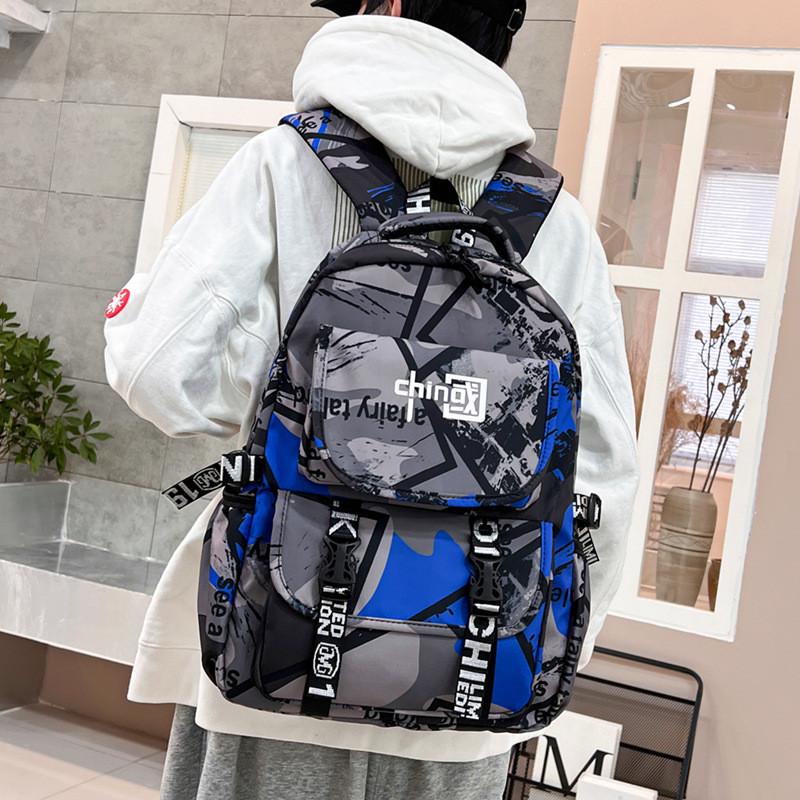 Stylish Pattern Chinese Boys Backpack With Large Storage For Activities Daily