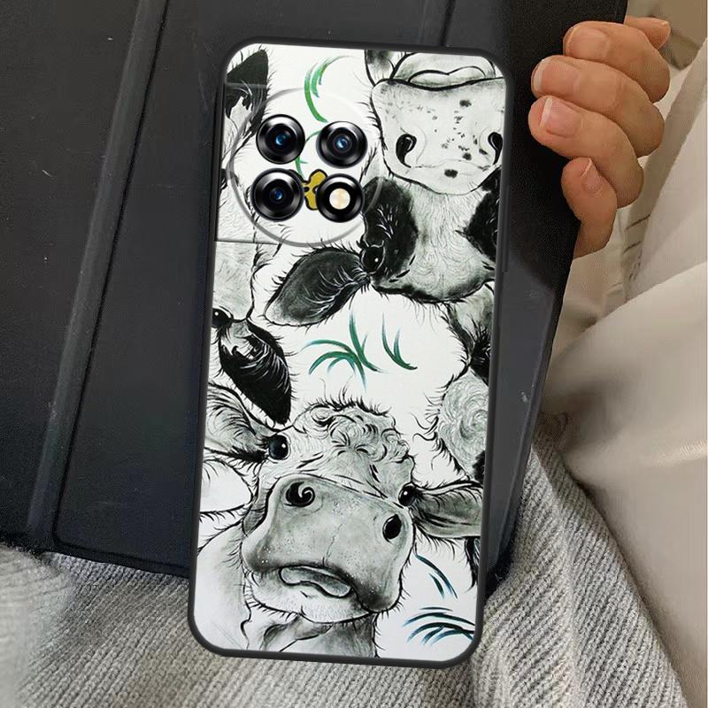 Cute Cow Moo Case For OnePlus 13R 12R 10R 13T 10T 8T 15 13 12 11 Nord CE 4 3 2 Lite N20 N30 Nord 5 Cover