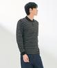 CHASECULT Men'S Pique Striped Collared Long Sleeve T-Shirt-Dark5121B03