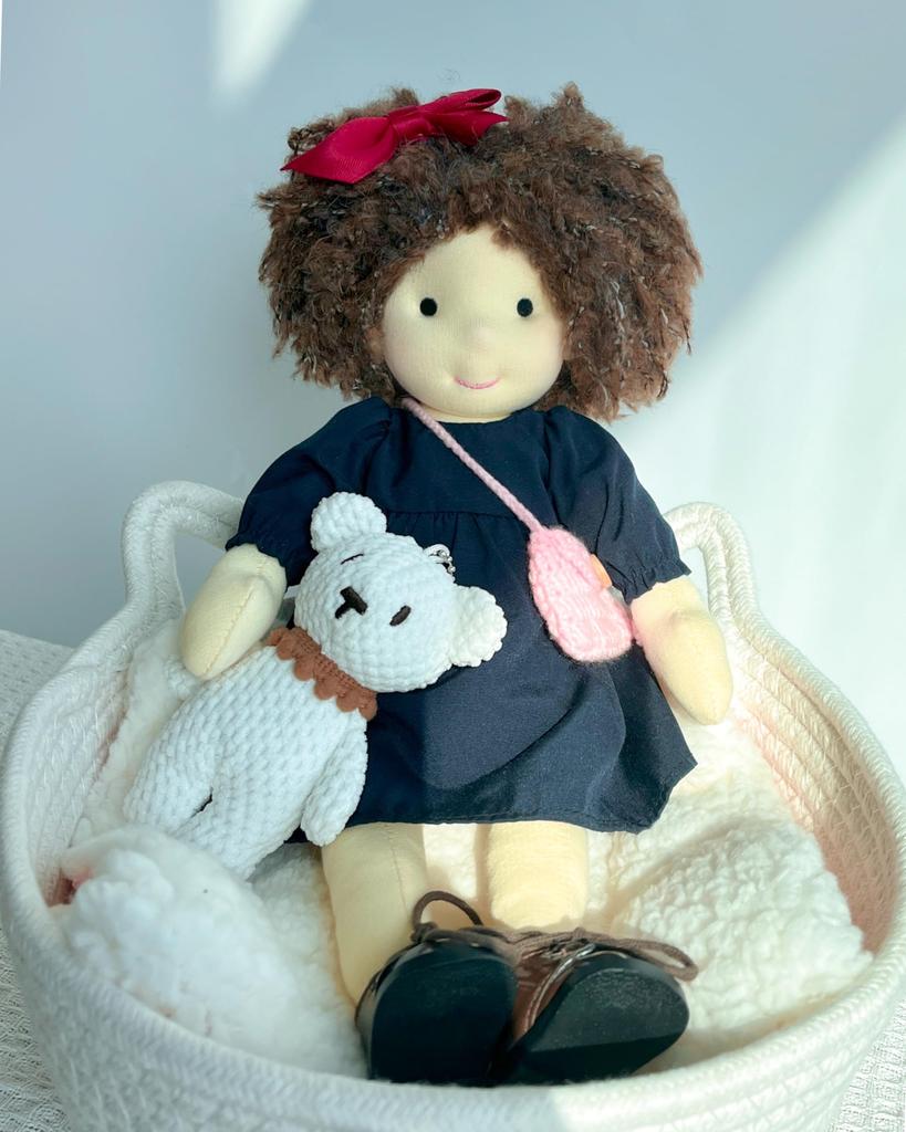 BlissfulPixie Waldorf Doll Handmade Doll - Ignacy 12" Soft Girl Cute Stuffed Animals Best Dolls for Kids