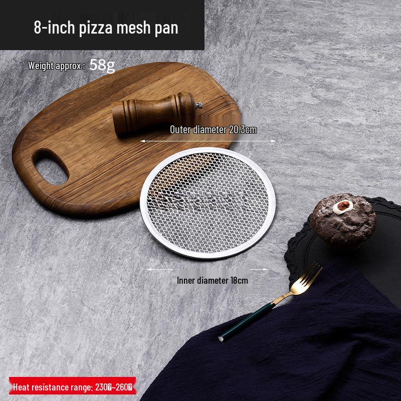 6 & 8 Non-stick Aluminum Pizza Pan - Durable, Thickened for Commercial Baking