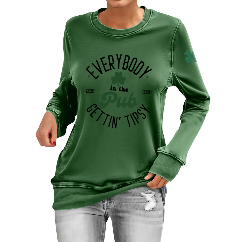 Sweat-shirt à col rond et manches longues à imprimé mode décontracté pour femmes