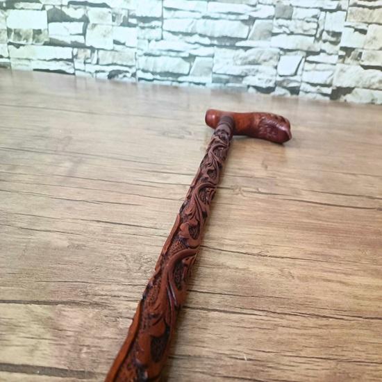 Handmade Cane, Wooden Art Walking Cane, Eagle Engraved Walking Stick, Cane for Men and Woman, Unique Wood Walking Cane