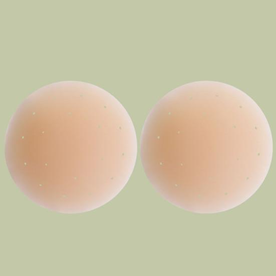 1 Pair Silicone Nipple Covers, Women's Reusable Adhesive Nipple Pasties, Round Breast Petals, Invisible Ultra Thin Sticky Bra