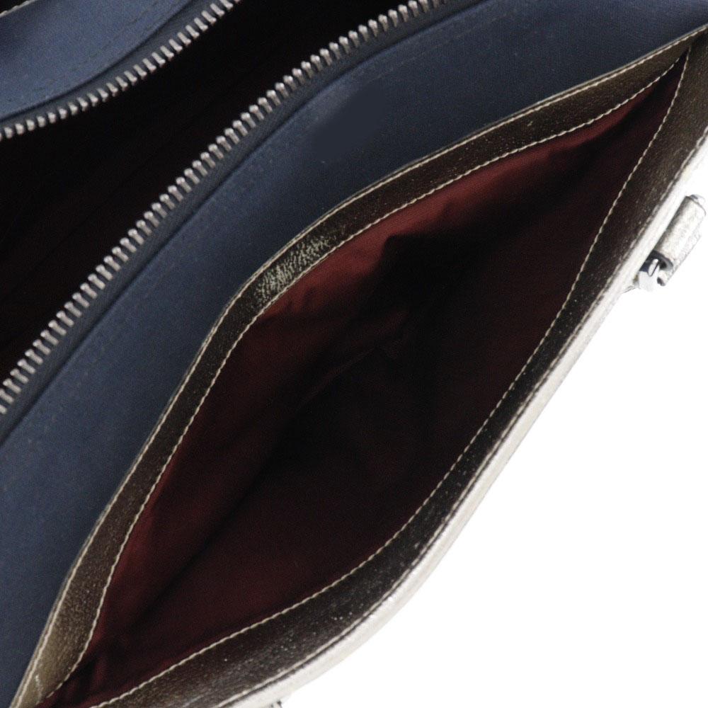 LOEWE Amazona 36 Handbag Boston bag 2010 Navy blue/Silver canvas/leather Women Used