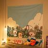 Cute Girl Children Cartoon Hanging Cloth Office Living Room Tapestry Home Wall Decoration Tapestry