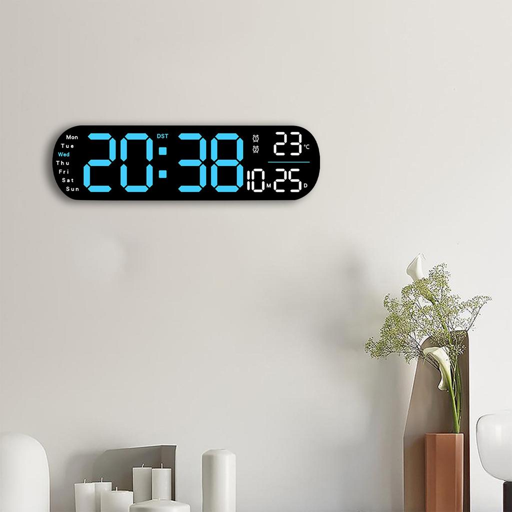 Creative Wall Clock Multi-function Clock, Living Room Clock Large Screen LED Digital Alarm Clock