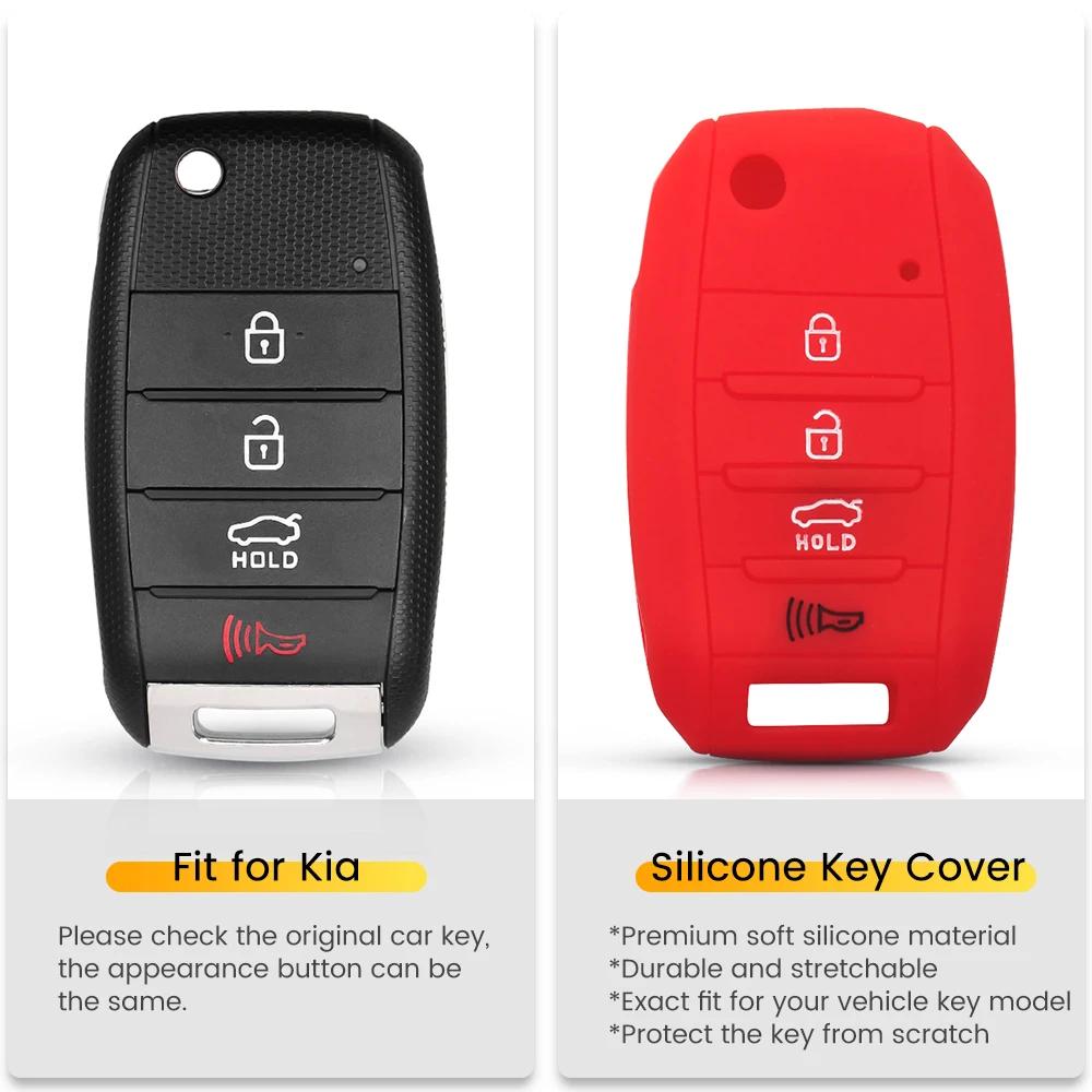 Folding Car Remote Silicone Key Case Cover Fob 4 Buttons Flip For KIA Rio Sportage 2016 Ceed Sorento Cerato K2 K3 K4 K5