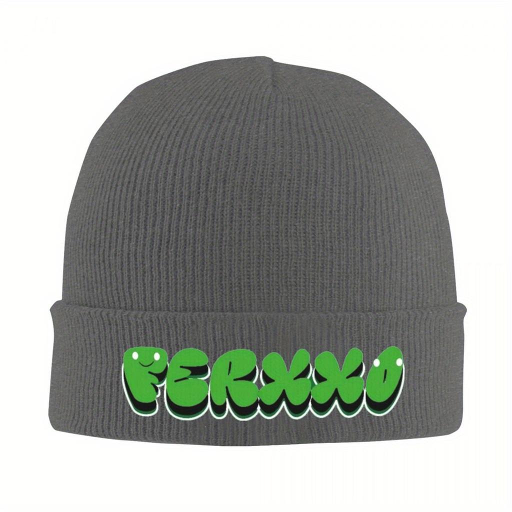 Feid Ferxxo Logo Knitted Hat Beanie Autumn Winter Hat Warm Unisex Hip-hop 90s Rapper Cap Men Women