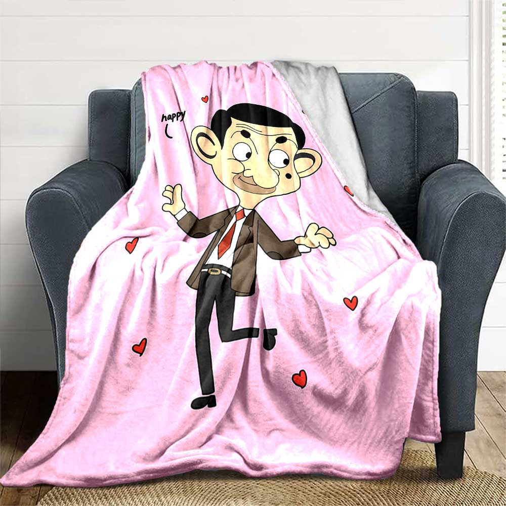 Mr Bean'S Cartoon Adventure Lightweight Blanket Comfortable Suitable for Sofa Couch Office Bed Picnics Four Seasons Universal Lovers Gift Y16