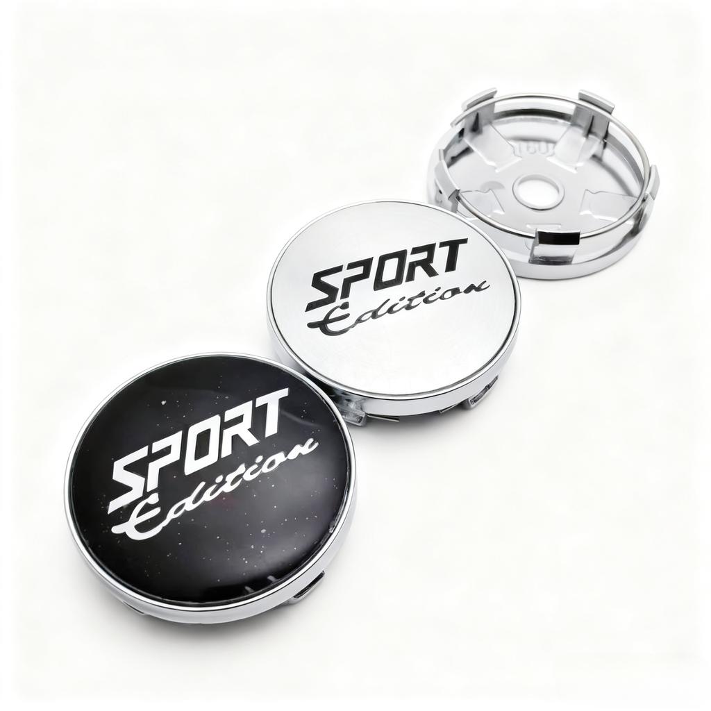 4pcs SPORT Edition Logo Emblem Car Wheel Center Caps 60mm 56mm Wheels Hub Centre Cap Rim Hubcaps Cover Replace Car Accessories