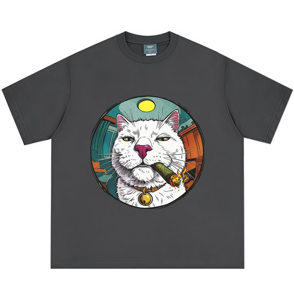 Funny Cat Meme Tshirt Unisex Unisex Fashion Vintage Tshirt Shortsleeved Loose Hiphop Cotton Casual Tshirts Streetwear