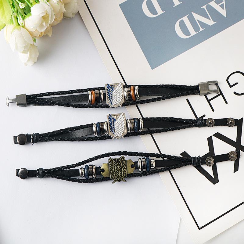 Woven Cowhide Bracelet: Anime Merchandise ft. One Piece, Naruto & Attack on Titan