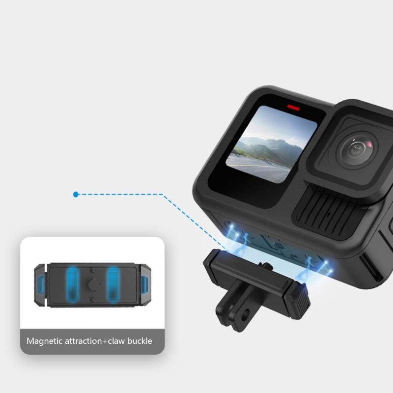 Aluminum Quick Release Base For Action Camera Mount Featuring Magnetic Double Claws Interface