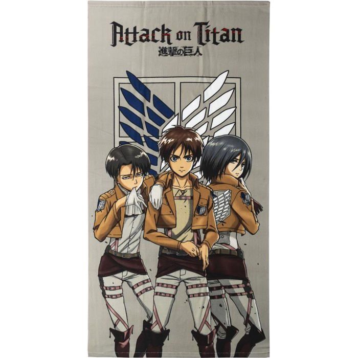 Serviette de Bain - CERDÁ LIFE'S LITTLE MOMENTS - Attack on Titan - Séchage Rapide - 70x140cm