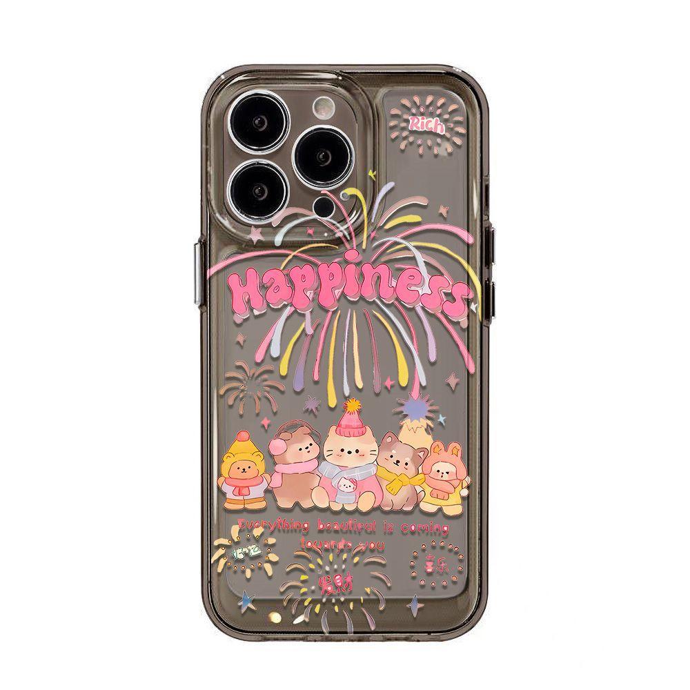 Fireworks Small Animals Apply To iPhone17promax Apple 16 Mobile Phone Case 14/13 Cartoon 15 Transparent All-inclusive X