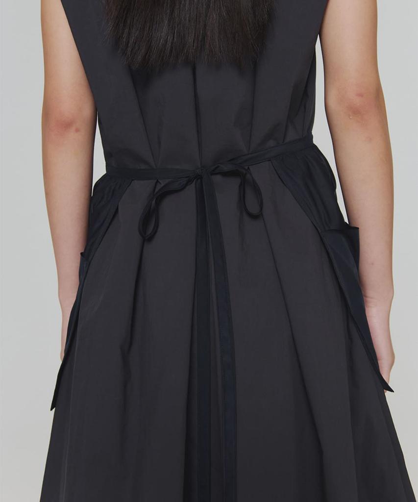 Amomento Cotton Volume Shirring Dress_Charcoal