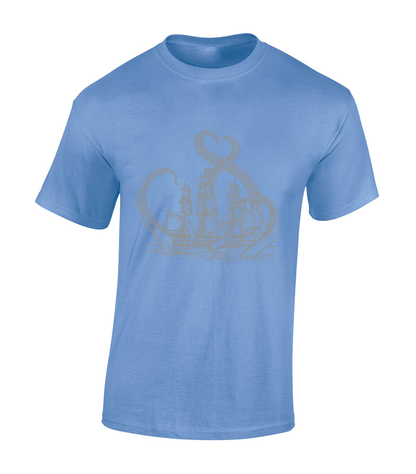 SHIP and KRAKEN MENS T Shirt Mens Womens Tees Top COOL NAVAL NAUTICAL PIRATE DESIGN FASHION COOL TOP S