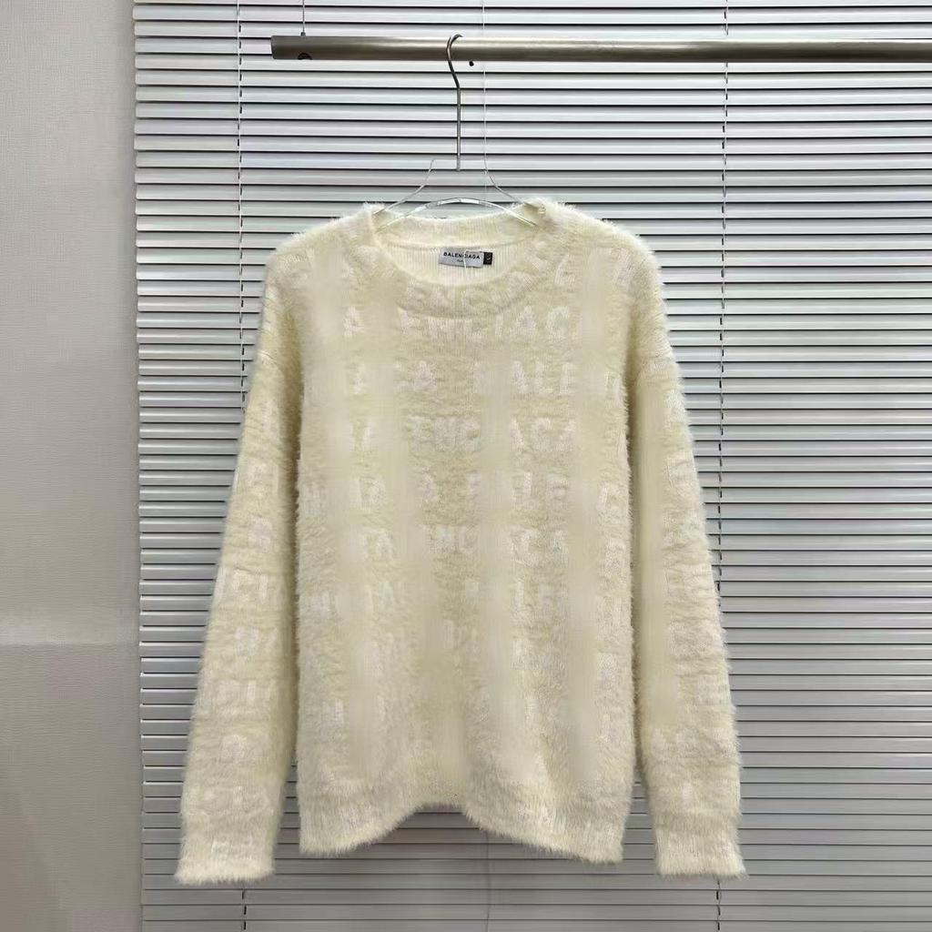 25SS Herbst/Winter Jacquard-Strickpullover mit großem Logo und Rundhalsausschnitt für Damen und Herren