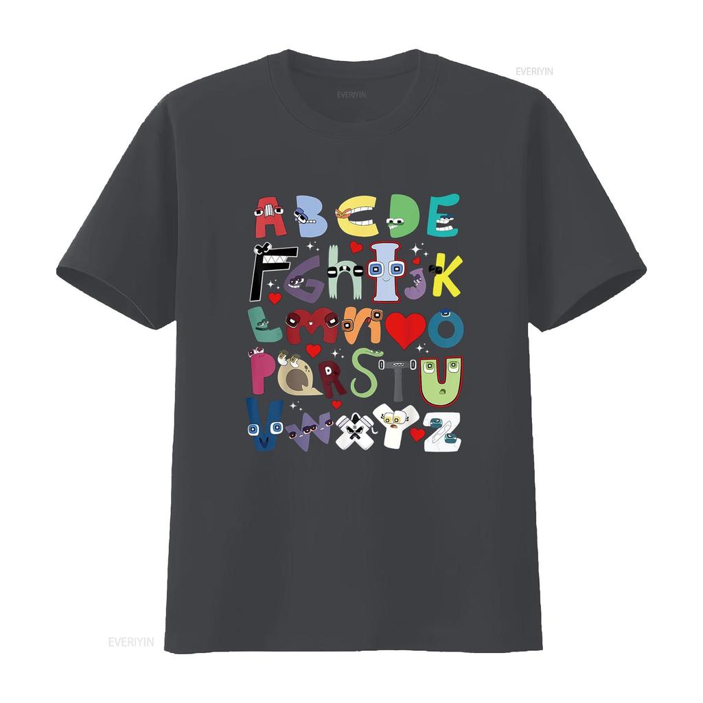 Alphabet Lore A Z I Love You Letter for Kids Boys and Girls T Shirt Vintage Washed Graphic Fashion Breathable Stretched Unisex
