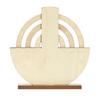 Reusable Manual Rotating Desk Calendar Moon Rotatable Desk Ornament Wooden Perpetual Calendar  Room