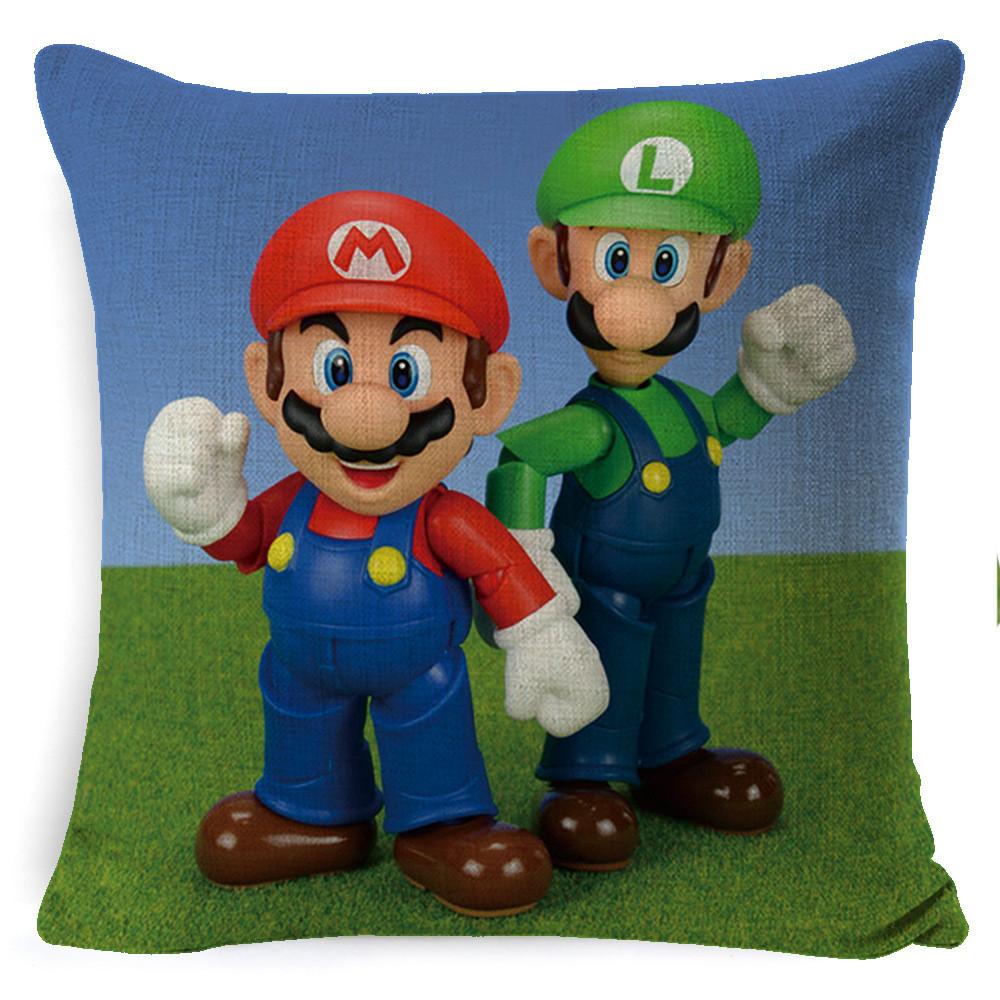 Super Bros Mario Pillow Cover Car Home Living Room Sofa Bedroom Cover Cushion