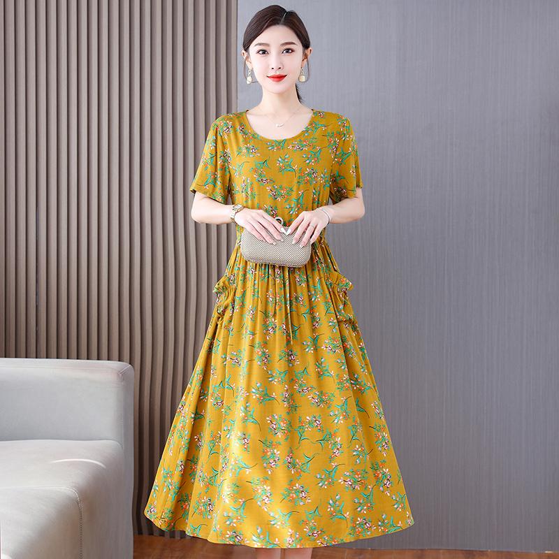 Vintage Blumenkleid für Damen in Übergröße, Sommerkleid für Damen, lässig, lange Kleider