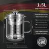 1.5L Glass Oil Filter Pot with Stainless Steel Strainer