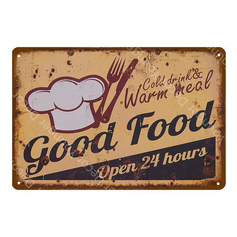 Italian Good Food Pizza Pies Metal Signs Wall Decoration Vintage Metal Poster Home Kitchen Decor Painting Plaques YJ145