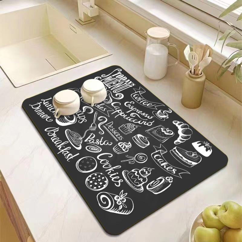 Drying Mat Coffee Mat Super Absorbent Drying Dish Drying Mats for Kitchen Counte Mat for Toilet Countertop Home Supplies