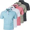 Men's Short Sleeve Polo Shirt Summe Button Classic Fit Casual T-Shirts Oversize Pullover Shirts Man Solid Color Lightweight Tops