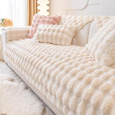 Plush Sofa Cushion Winter Thicken Thermal Sofa Cover New Plush Cover Towel