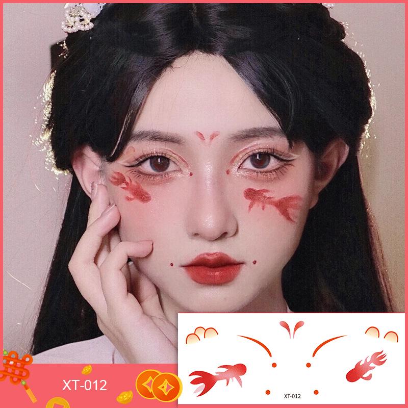 Cute Heart Face Stickers for Valentine's & New Year - Temporary Tattoos for Kids' Makeup & Stage Performances