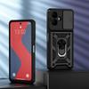 KEYSION Shockproof Case for TECNO Spark Go 2 Pop 10 Slide Camera Lens Protection Ring Stand Phone Cover for Infinix Smart 10