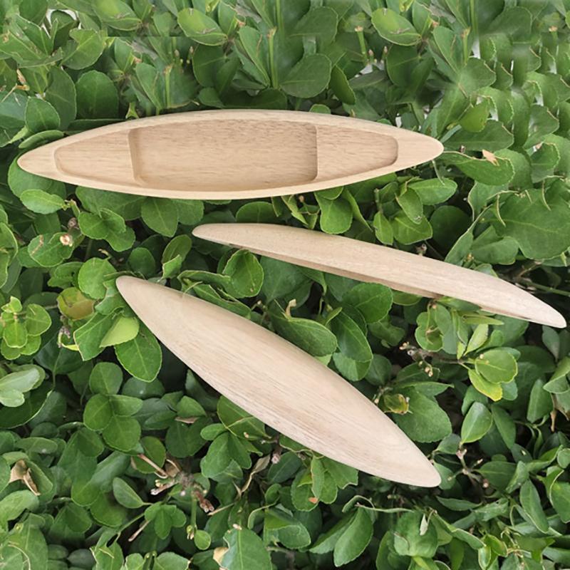 Handcrafted Wooden Fishing Boat Model Mini Canoe Vintage Ocean Landscape Decor Rustic Ornament for Home Office Desktop Gift