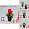 Rosa Rugosa Miniature Fake Flower With Silk And Plastic Material For Balcony And Tabletop Decor