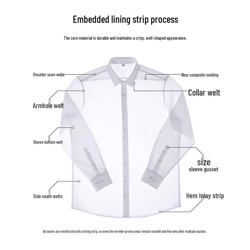 FIRS Men's 270-Count Mercerized Cotton Non-Iron Dress Shirt