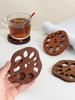Black Walnut Lotus Root Slices Solid Wood Coaster Creative Mark Insulation Pad Anti Scalding Wooden Teacup Pad