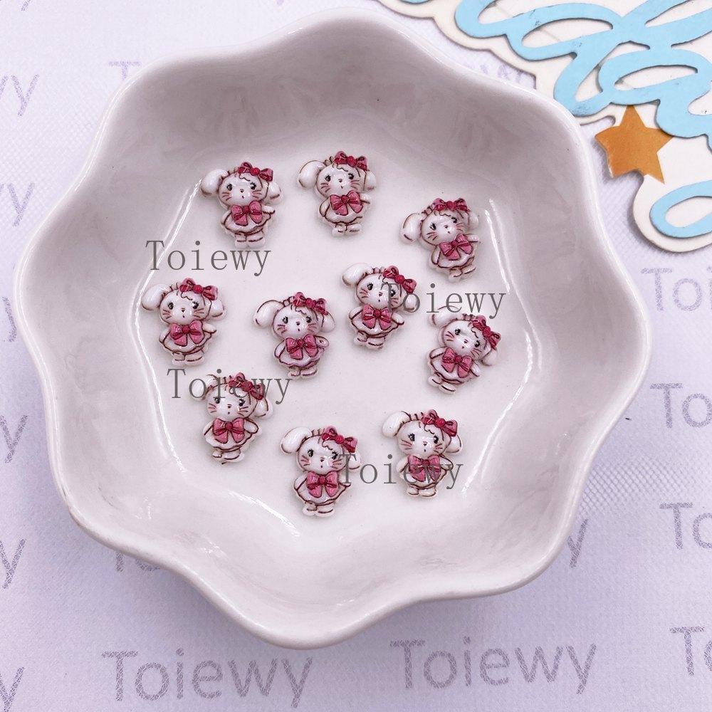 50pcs Résine Coloré Dessin Animé Lapin Canard Chien Chat Ours Brun Nail Art Strass Dos Plat DIY Bijoux de Noël Scrapbook Artisanat