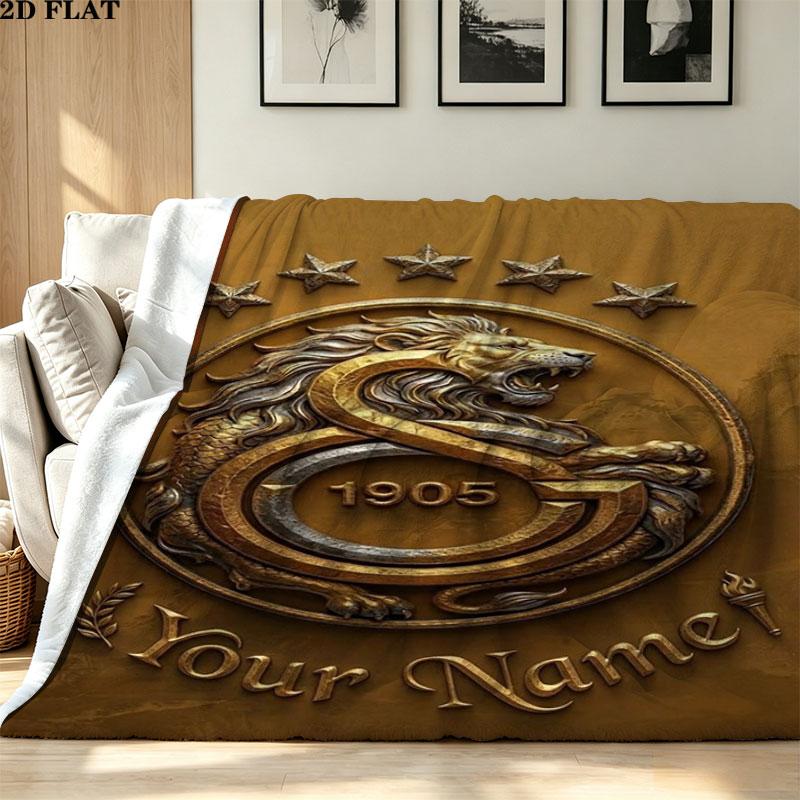 1PC Galatasaray S Custom Name Patterned Flannel Blanket Suitable For All Seasons for Home Decor Warmth and Comfort Gifts Holiday Present