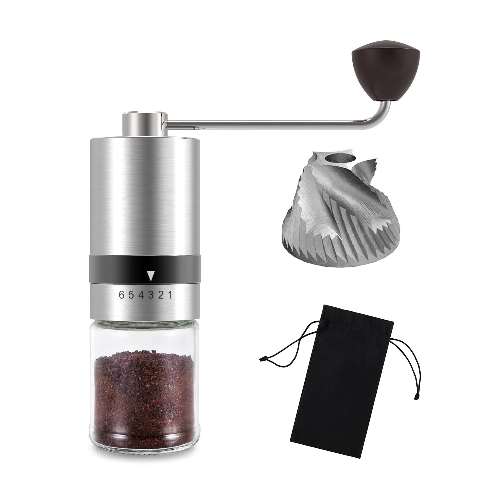 

VKCHEF Кофе Ручная Кофемолка Кофе Кофе Нержавеющая Сталь Кофе Регулируемый Кофе Кемпинг 6 Степеней Кофейные Зерна Кофе Дом Улица Хранение Легко